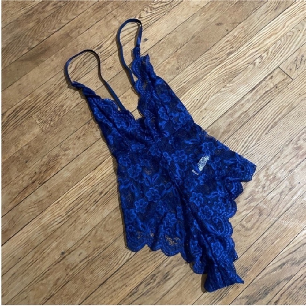 OH LA LA CHERI Cortney Floral Lace Teddy oh la la blue bodysuit lace bodysuit